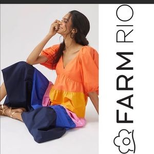 FARM Rio Multicolor Dress - Orange, Yellow, Pink, Blue